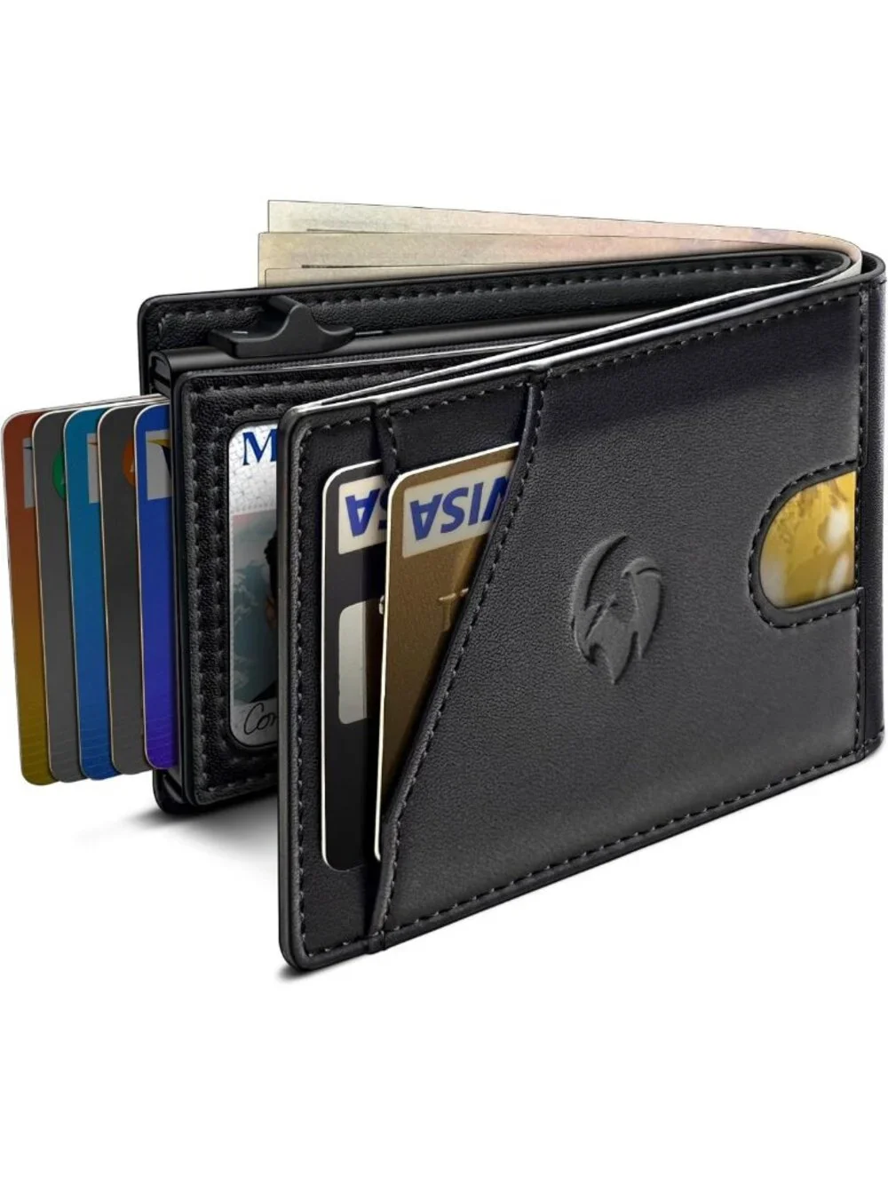 Slim RFID Blocking Wallet for Men, Minimalist Bifold with 9 Card Slots & ID